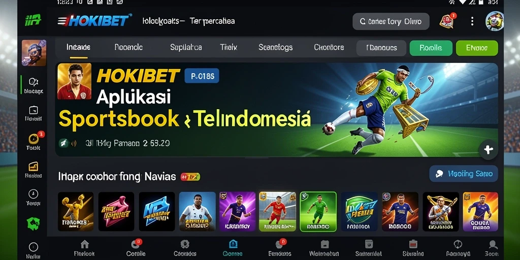 Tampilan menarik dari aplikasi HOKIBET saat bermain Sportsbook.