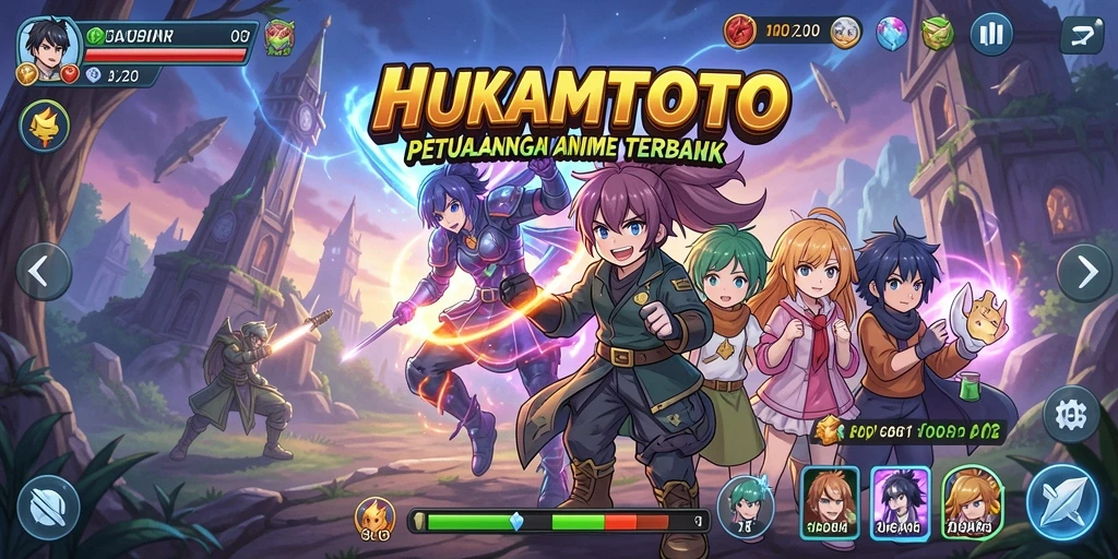 Tampilan gameplay HUKUMTOTO yang penuh aksi dan warna.