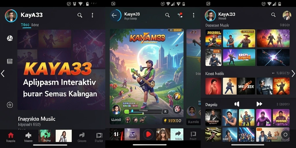 Tampilan menarik aplikasi KAYA33 yang menampilkan beragam fitur musik.