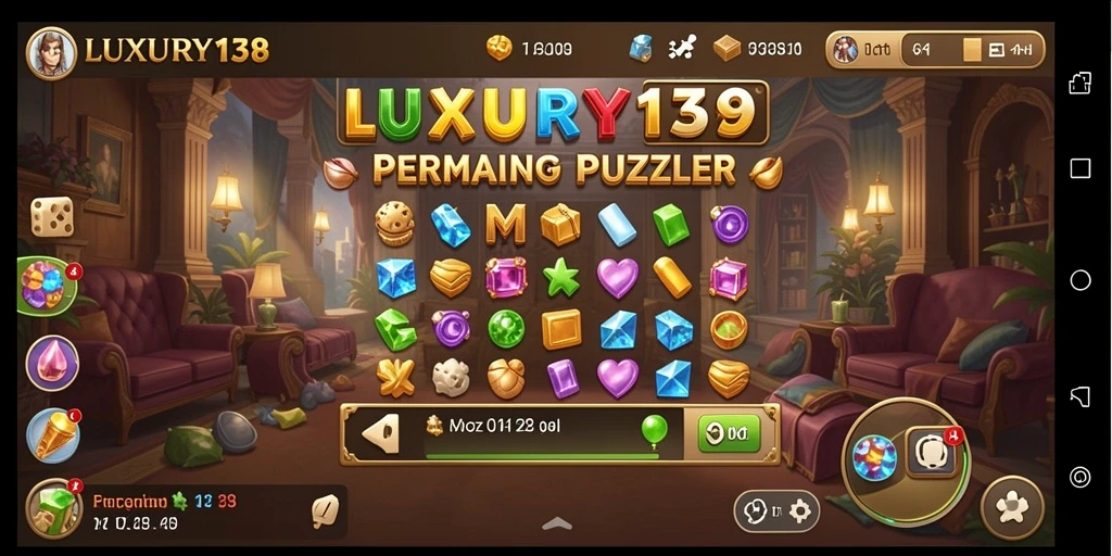 Tampilan screenshot utama dari gameplay puzzle LUXURY138 yang menantang.