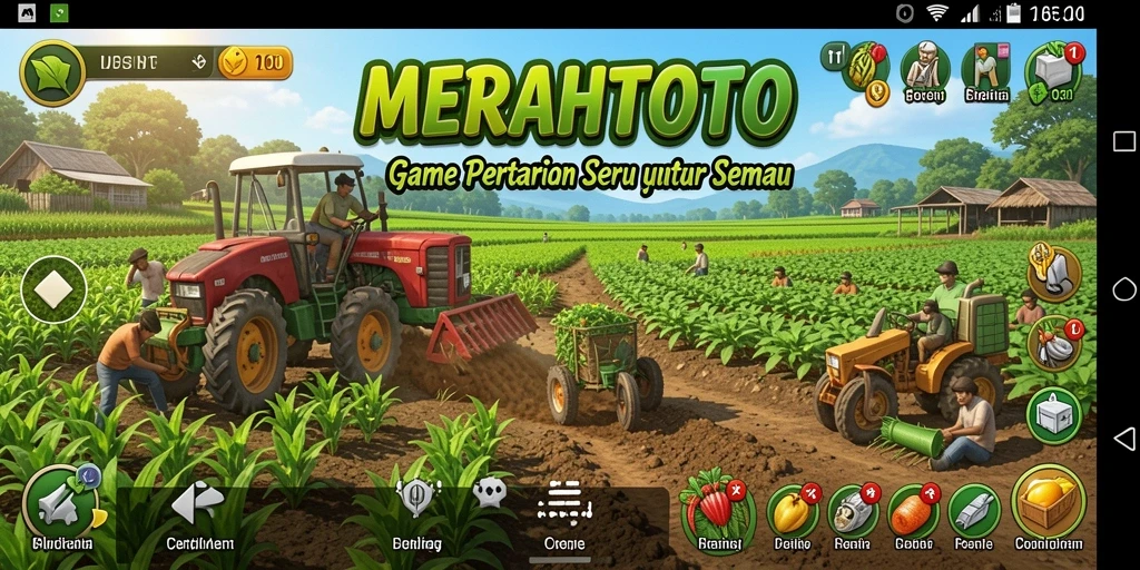 Gameplay seru MERAHTOTO dengan pertanian yang interaktif dan menyenangkan.