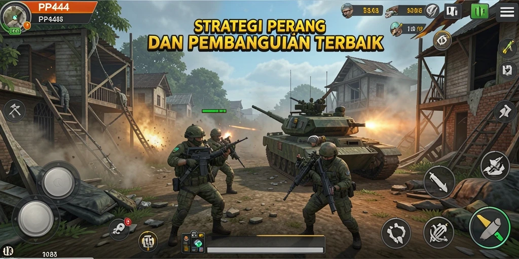 Tampilan gameplay menarik dari PP444 dengan berbagai strategi SLG.