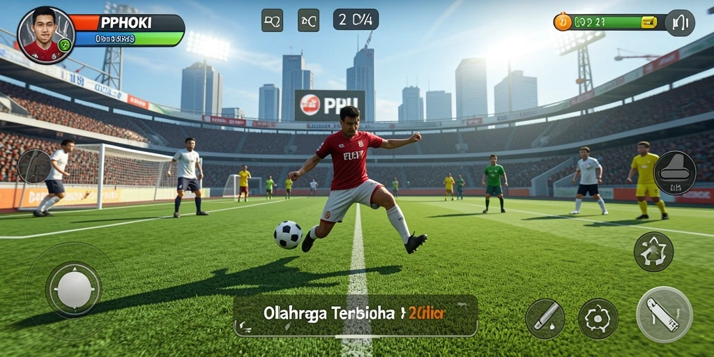 Tampilan gameplay seru dari PPHOKI dengan aksi olahraga yang mendebarkan.