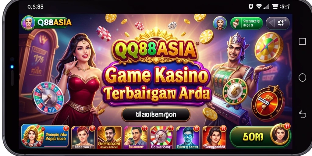Screenshot utama gameplay QQ88ASIA yang menampilkan suasana Kasino yang menggembirakan.