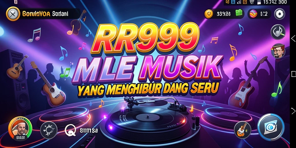 Tampilan screenshot utama RR999 menampilkan gameplay musik yang seru.
