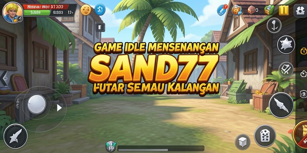 Tampilan gameplay menunjukkan pembangunan kerajaan pasir yang menarik.