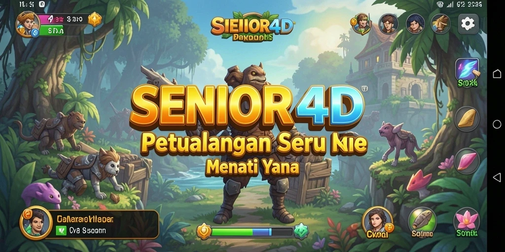 Tangkapan layar SENIOR4D yang menunjukkan eksplorasi dunia yang indah.